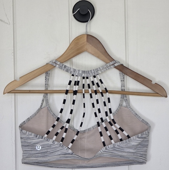 Lulu🍋 Lululemon Lighten Up Bra Space Dye Camo White Silver Spoon Size 8 - Picture 8 of 9